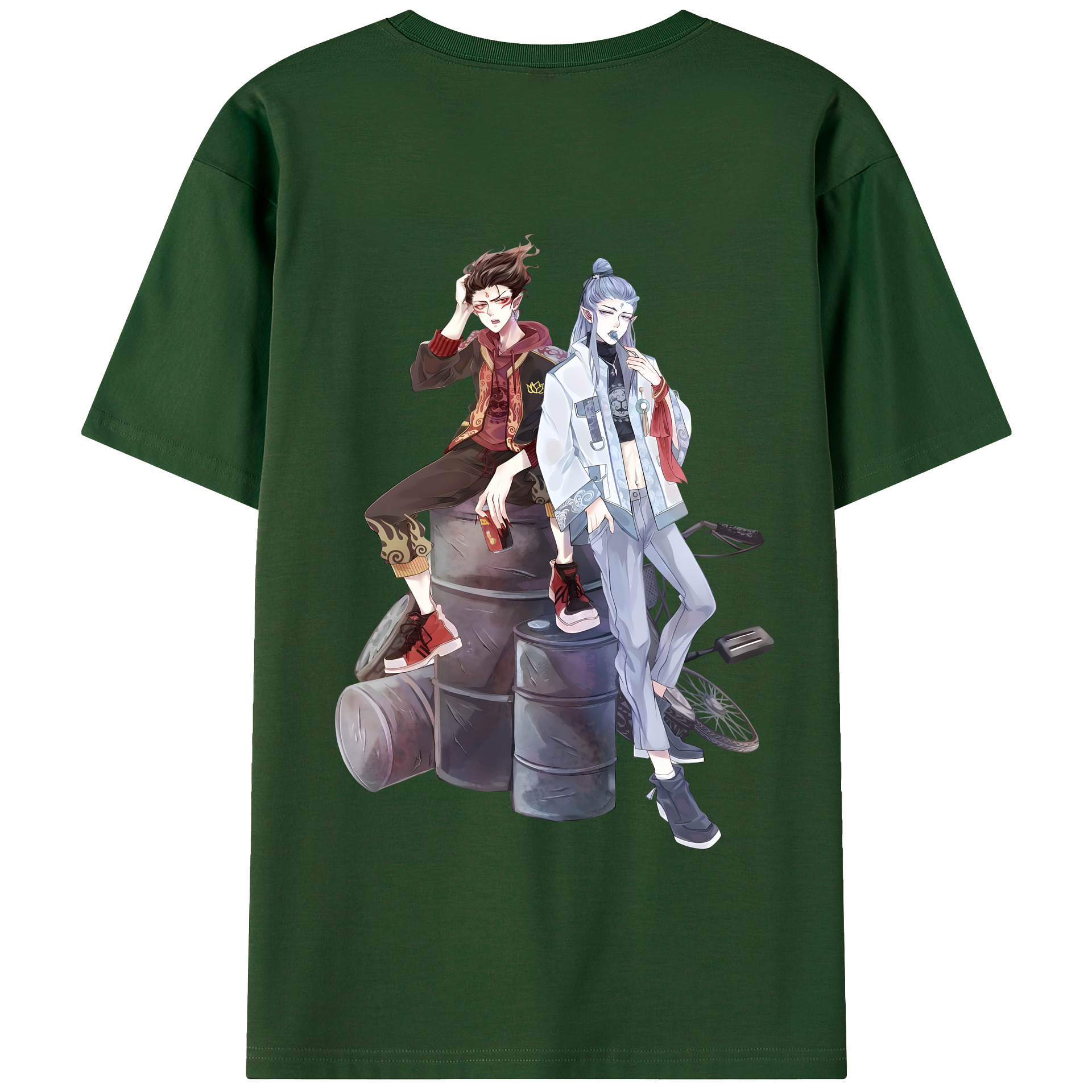 （画像用） Ne Zha 2 ナタ 魔童の大暴れ 綿100％半袖Tシャツ（背面プリント）
